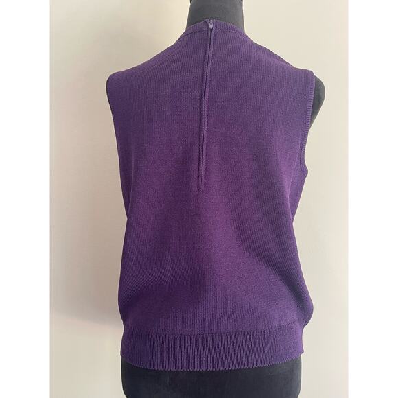 J.S.S knitwear suit small purple 3pcs pants tank jacket wool / viscous classic - Picture 6 of 16